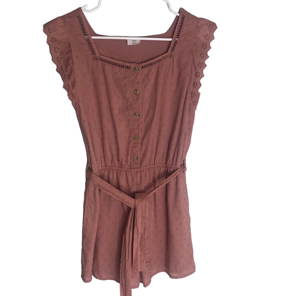Abercrombie Kids Dusty Rose Shorts Romper Belt